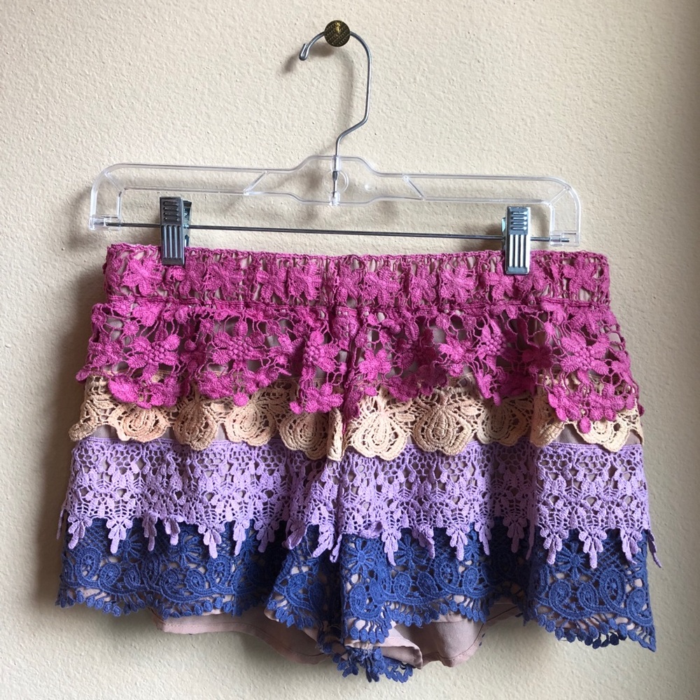EUC Colorful Crochet Shorts